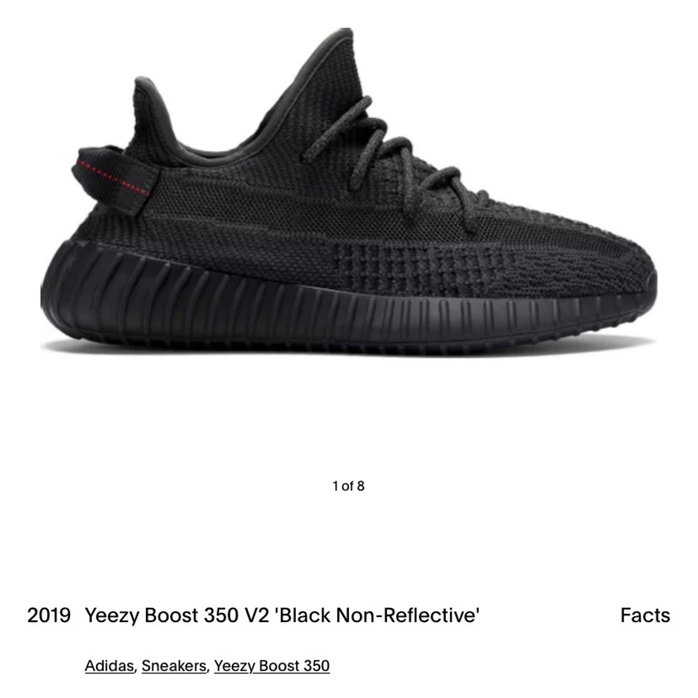 Yeezy boost 350 black non reflective size 4
